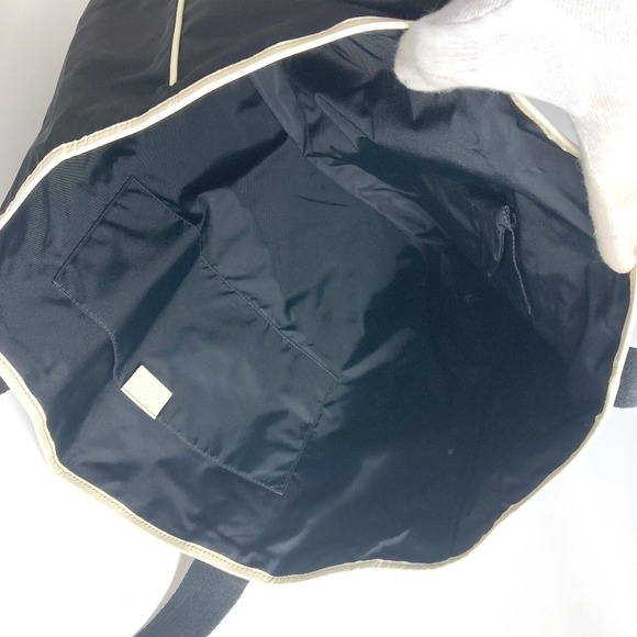 Gucci Logo Tote Bag Boston Shoulder Nylon Black - Picture 15 of 15